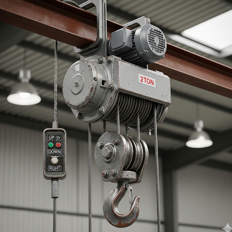2 ton electric wire rope hoist