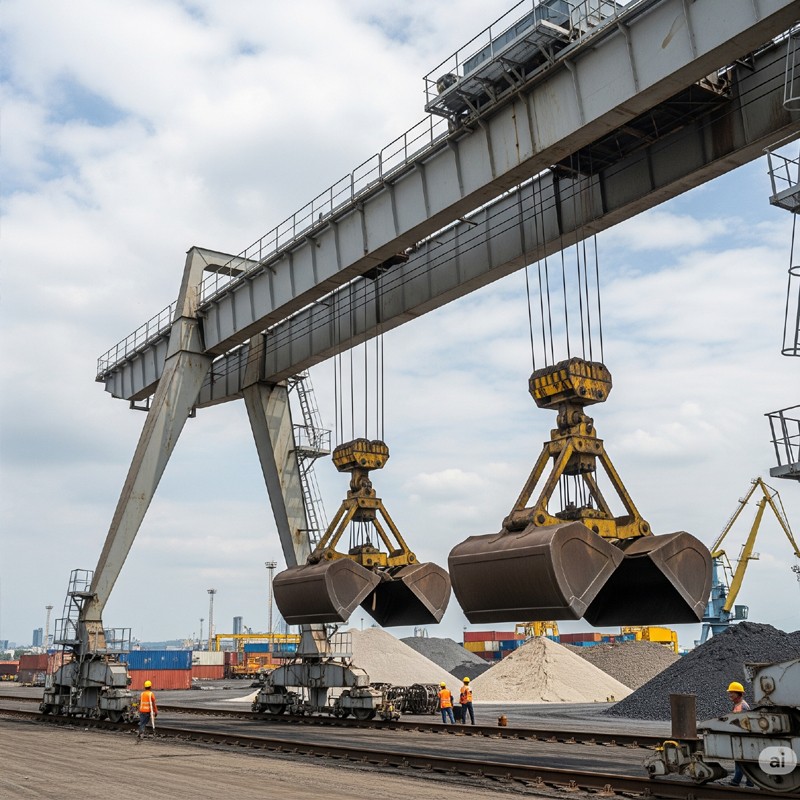 gantry crane with grab bucket